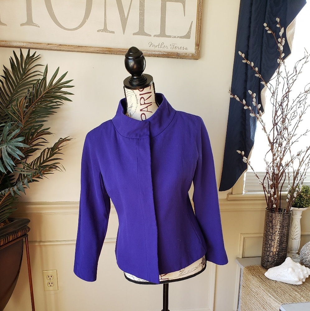 Anne klein royal blue 100% virgin wool blazer 10P